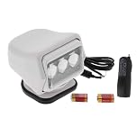 Mqetly 60W Marine LED Searchlight, Boat Remote Control Spotlights Work Light 6500 LM for Cars Beach Vehicles Hiking Boating, White