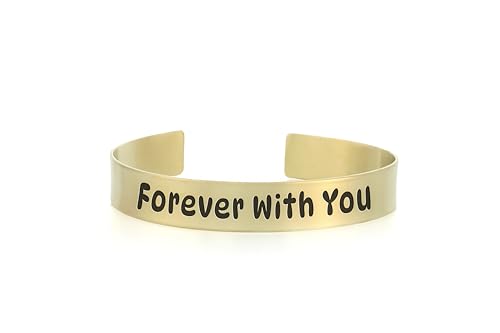 Bracelet personnalisé en or 14k manchette gravée pour cadeau unique