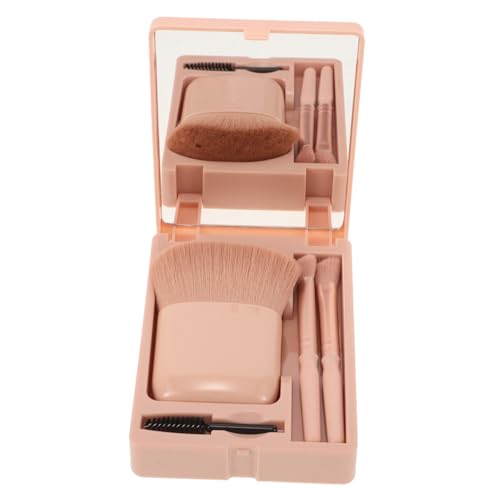 FRCOLOR 1箱 携帯用メイクブラシセット ケース付きメイクブラシ 旅行の必需品キット 化粧用 旅行メイク アイシャドウ 旅行用メイク 化粧 アクリル ピンク