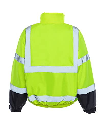 Utility Pro, Hi-Vis Reflective Bomber Jacket With Removable Fleece Lining (Yellow) (M) #TOP1