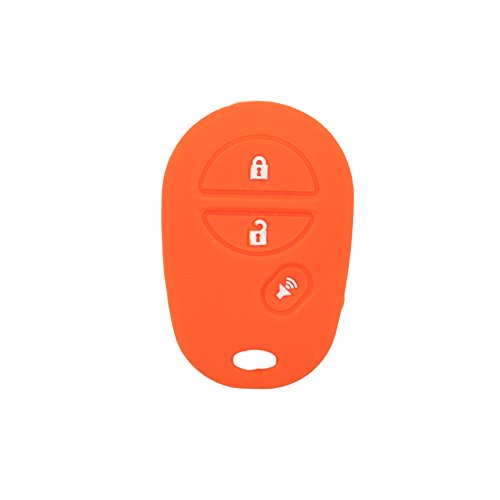 BROVACS Silicone Cover Protector Case Holder Skin Jacket Compatible with TOYOTA 3 Button Remote Key Fob CV2409 Orange - Image 2
