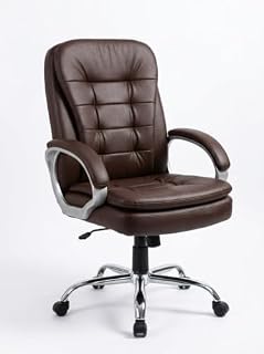 Executive Revolving Office Chair | Ergonomic Computer Desk Chair with Cushioned Seat| Heavy Duty Steel Base, Adjustable Height & 360° Swivel Wheel| Study/Home/Offcie Visitor Chair (Star,Coffee)