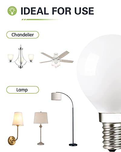 25W Equivalent G15 Led Ceiling Fan Bulb, Deep Frosted Glass Dimmable Invisible Filament Light Bulb, Soft Warm 2700K, 2 Watt E12 Candelabra Base Milky Globe Led Bulbs For Chandelier Floor Lamp, 4 Pack #TOP4