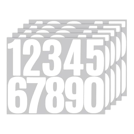 ZEYIYER 50PCS Stick on Numbers, 8 cm/ 3 inch House Number Stickers, White Self Adhesive 0-9 Reflective Vinyl Number Stickers for Mailbox Door Garbage Bins Address