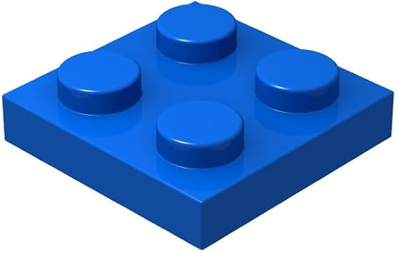 Classic Blue Plates Bulk, Blue Plate 2x2, Building Plates Flat 100 Pcs, Compatible with Lego Parts and Pieces 2x2 Blue PlatesColor Blue