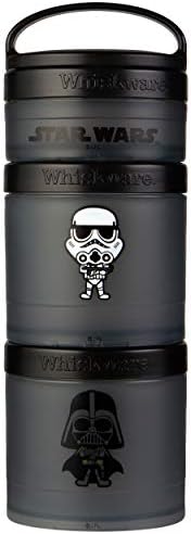 Whiskware Star Wars Stackable Snack Containers for Kids and Toddlers, 3 Stackable Snack Cups for School and Travel, Stormtrooper and Darth Vader