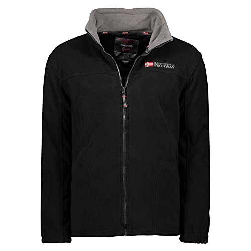 Geographical Norway TAMAZONIE Men - Grueso Y Cálido Vellón De Los Hombres De Cierre De Cremallera - Chaqueta De Invierno Cálido De Los Hombres - Sudadera De Manga Larga Forrada Negro L