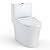 FinerFurnis Ceramic and PP One Piece Toilet With PP Cover - Modern Toilet, Elongated Dual Flush 0.8/1.28 Gpf, Powerful Top Flush, Soft Closing Seat, Comfortable Height