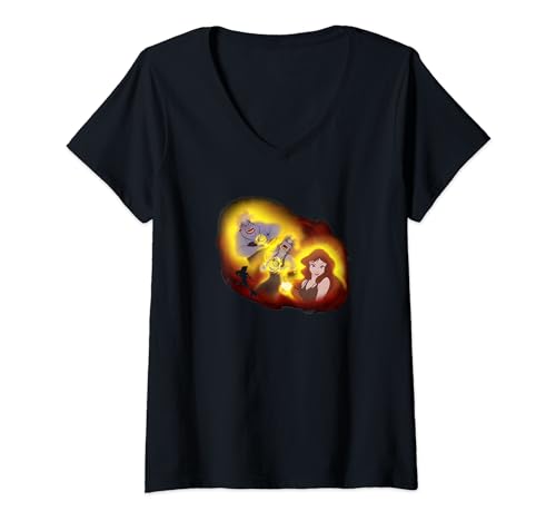 T-shirt Ariel et Ursula Disney col V pour femme motif transformation