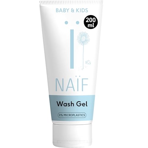 Naïf Gel de Ducha Nutritivo para Bebés y Niños – Gel de ducha para piel sensible, con ingredientes naturales, vegano, cuidado diario del bebé – 200ml