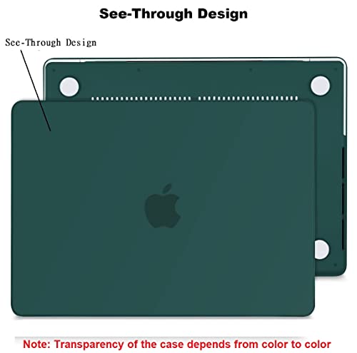 Image of Midkart Case Compatible with MacBook Air 13.6 inch M5 M4 M3 M2 Release 2026-2022 A3449 A3240 A3113 A2681 Touch ID Hard Shell Cover Keyguard Dust Plugs for MacBook Air 13 inch Case, Emerald Green