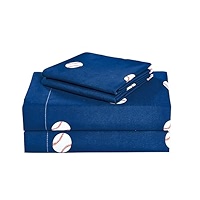 Chezmoi Collection My Sports – Set Biancheria Da Letto Bambino 4 Pezzi In Microfibra, Piumone 218x218 Cm, Tema Basket, Baseball, Calcio