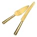 FashionCraft 2526 Simple Elegance Classic Gold Stainless Steel Cake Knife Set, One Size, Gold