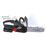 Theo Klein 8399 Bosch Kettensäge | Originalgetreue, kindgerechte Nachbildung | Batteriebetriebene Säge mit Licht- und Soundeffekten | Spielzeug für Kinder ab 3 Jahren