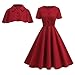 1950s Vintage Cocktail Dresses for Women Wedding Guest Church Modest Party Prom Dress with Shrug Peter Pan Collar Retro 50s Style Dresses for Women Formal Dance Homecoming Rockabilly Dress Red L