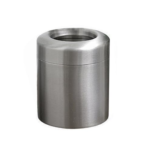 Bote de basura de acero inoxidable pequeño para encimera de 1,5 L con tapa oscilante, cubo de basura de mesa para oficina