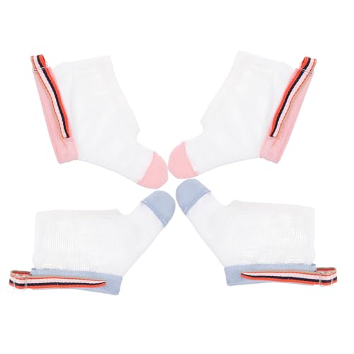 2 Pairs of Baby Anti-Sucking Gloves for Boys and Girls Adjustable Finger Sucking Stop Mittens Soft Cotton Thumb Protector for Infants for Thumb Sucking Correction