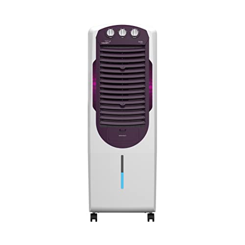 V-Guard Arido T25 H Air Cooler for Home | 25 Litre | Air Delivery - 1406 m3/h | Two Years Manufacturer's Warranty on Motor & Pump | (White & Purple Burry)