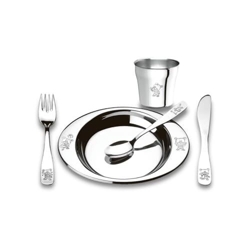Brinox - Conjunto Infantil 5 Peças Friends Club - Aço Inox