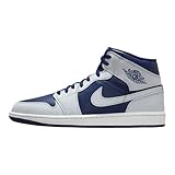 Air Jordan 1 Mid Men's Shoes (Blue Void/Summit White/Hot Lava/Pure Platinum) Size 12