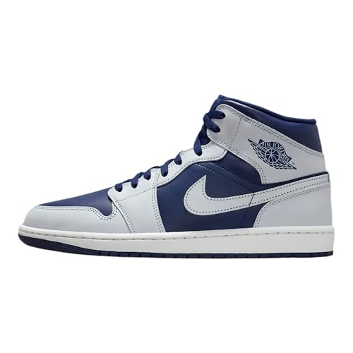Air Jordan 1 Mid Men's Shoes (Blue Void/Summit White/Hot Lava/Pure Platinum) Size 12