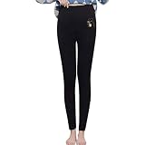 URIBAKY Warmer Strumpfhosen Einfarbige Leggings für Damen,Winter Elastisch,Warm Fleece Mit hoher Taille,Plüschstrümpfe-Caprihose,Trainingshose, verdickte Thermohose Braune Hose Damen Kunstleder