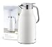 Produktbild alfi SKYLINE 1,5l, coconut white mat, Edelstahl-Isolierkanne mit hygienischem Hartglaseinsatz, Drehverschluss mit bequemer Drucktaste, ergonomischer Griff, mit einer Hand, ideal als Kaffeekanne