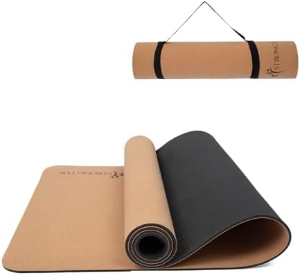 StrongTek Eco-Friendly Cork Yoga Mat – Best Extra Thick Cushion