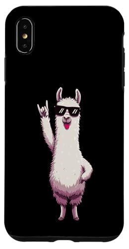 Cool Llama Tongue Out Rock Sign �A�j�}���O���t�B�b�N�T���O���X �X�}�z�P�[�X iPhone XS Max �p