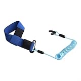 Yuanpgky Umhängeband für Boote, für Ski- und Motorwasserfahrzeuge, Sicherheitsgurt mit verstellbarer Neopren-Handschlaufe, Nylon-Spiralschnur und für dauerhaften Karabiner, Blau