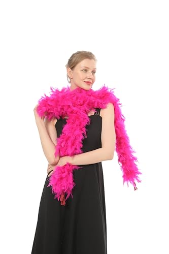 80 Gram 2 Yard Chandelle Feather Boa, Great for Party, Wedding, Halloween Costume, Christmas Tree Decoration