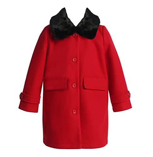 Image of iGirlDress Red/Black fur Coat Long Sleeve Button Pocket Long Winter Coat Outerwear JU2050 Black Size 14