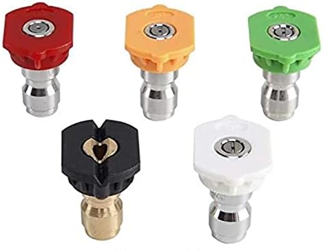 SUCOOL Pressure Washer Spray Nozzle Tips DUS-025 Multiple Degrees 1/4 Quick Connection Design 2.5 GPM (Pack of 5)