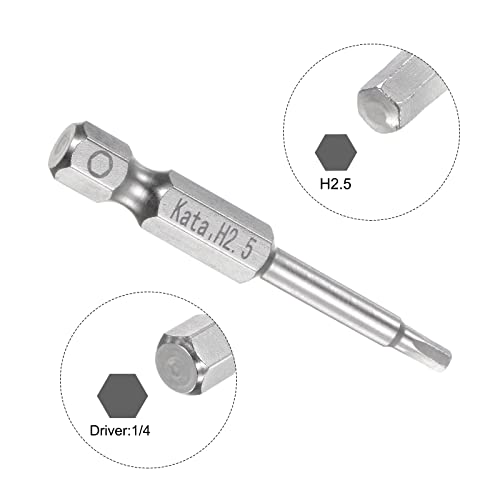 Harfington H2.5 Hex Screwdriver Bit 1/4" Hex Shank 2" Length Magnetic Screw Driver Power Tool #TOP3