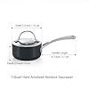 Cooks Standard 1-Quart Saucepan Hard Anodized Nonstick with Glass Lid, Cooking Sauce pot Milk Pan, Black #1