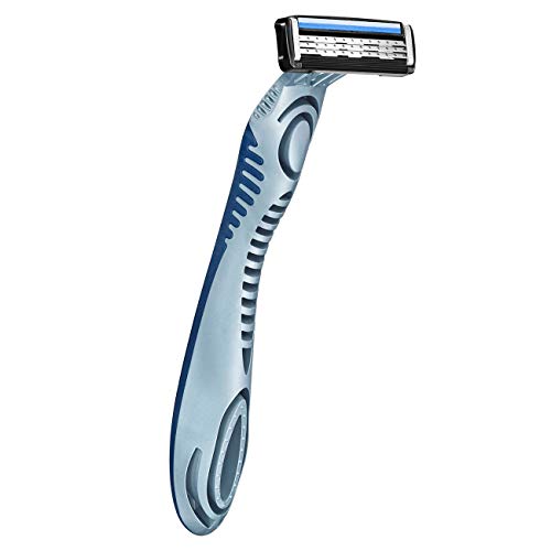Aparelho de Barbear BIC Flex3, Azul, Lâminas Flexíveis, Fita Lubrificante, Cabo Ergonômico, 9419041,