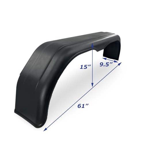(2) Sturdy Built Black Plastic Tandem Axle Boat Trailer Fenders 9 1/2 in x 61 in x 15 in, 26971-2