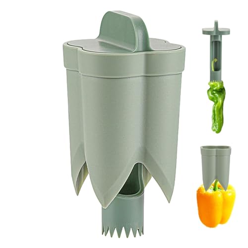 Dénoyauteur de poivron 2 en 1 - En ABS - Dénoyauteur de tomates et de légumes - Pour retirer facilement les poivrons et poivrons - Multifonction