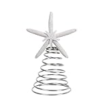 Yhenlovtt Weihnachtsbaumspitze aus Schaumstoff und Eisen, 20 x 9 cm, festliche Feiertagsdekoration für den Innenbereich, Weiß/Rosa/Blau, 1 Stück, Weiß