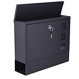 Maße Einwurf:300 x 30 mm; Farbe:Dunkelgrau lackiert