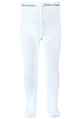 Sterntaler Strumpfhose uni - Baby und Kinder Strumpfhose mit hohem Baumwollanteil (90%) - hautsympathisch - bequeme Passform - pflegeleicht -Babykleidung ab Geburt - Größe 128, Farbe weiß