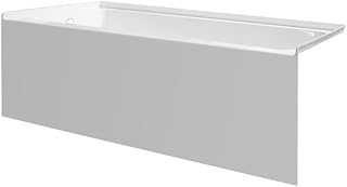 Bowery Hill 60x34 Right Drain Above Floor Rough Bathtub, Acrylic with High-Gloss Scratch-Resistant Finish, White, 17.5 in Water Depth, Heat Retention, Tile Flange for Leak-Free Shower or Bathroom Use