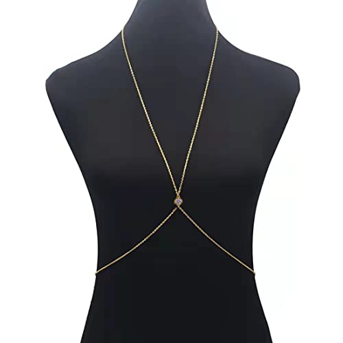 Yamobi Körperkette Silber Mit Herz - Sexy Body Chain Für Frauen