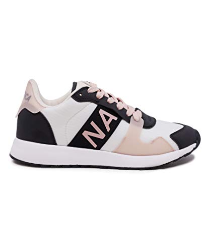 Nautica Women Athletic Sneaker Running Shoe Casual Lace-Up Fashion Sneaker-Aloha-Black White Blush Size 8 #TOP1