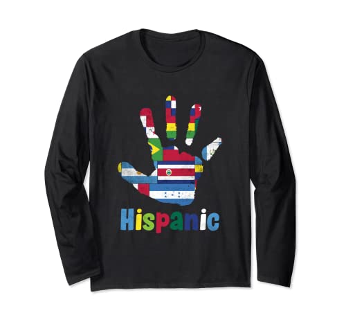 National Hispanic Heritage Month Gift Latino Countries Long Sleeve T-Shirt