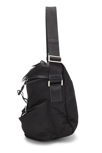 Prada, Pre-Loved Black Nylon Shoulder Bag, Black