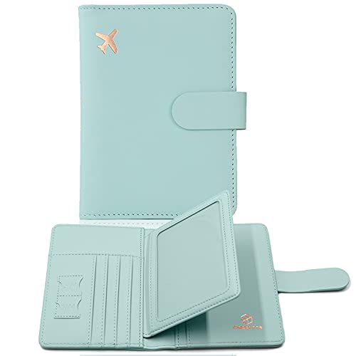 Image of Melsbrinna Rfid Passport Holder for Travel women /Men, Cute Passport Wallet Rfid Blocking Card Slots, Rfid Passport Cover /CaseTravel Wallet, Passport Book Holder (1, Green1)