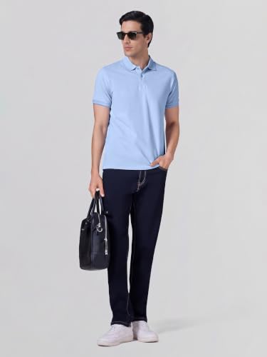 Image of XYXX Accent Men's Solid Cotton Polo T Shirt | Collar Tshirts | Half Sleeves | Solid-Slim Fit