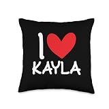 I Love Kayla Name Personalized Girl Woman BFF Friend Heart Throw Pillow