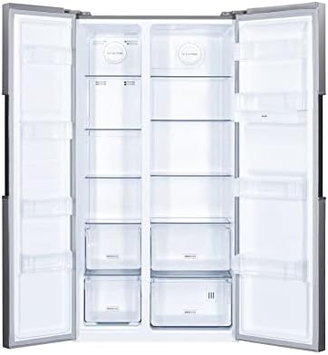 Hoover HHSBSO6174XWDK Freestanding American Fridge Freezer, Total No Frost, 521L Total Capacity, 90.2cm Wide, No Plumbing Water Dispenser, Stainless Steel